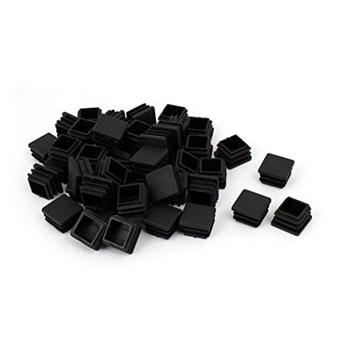 Uxcell a16061100ux0133 Chair Leg Plastic Blanking End Cap Square Tube Insert Black 20mmx20mm 50pcs (Pack of 50) - Thumbnail 2
