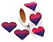 Fundraising For A Cause 250 Bisexual Pride Heart-Shaped Stickers - Bi-Pride Heart Stickers on a Roll