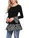 Zeagoo Women Tops Long Sleeve Polka Dot Flare Sleeve Elegant Blouses Tee Black XL