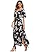 Beyove Women's Bohemian Dress Split Tie-Waist Vintage Print Floral Boho Maxi Dress