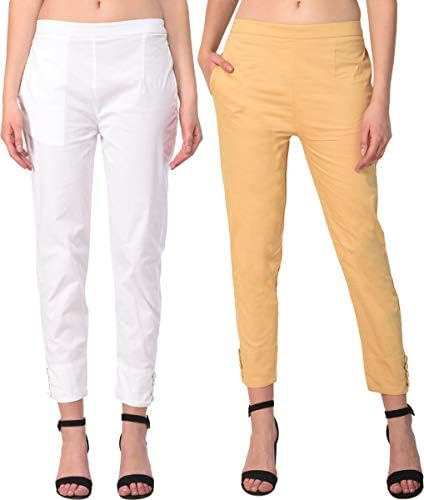 Sangani Women's Straight Fit Cotton Palazzo Pant Combo (Pack of 2)