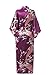 J.ROBE Women's Kimono Robe Long Printed Lotus Kimono Robe Silk with Pockets