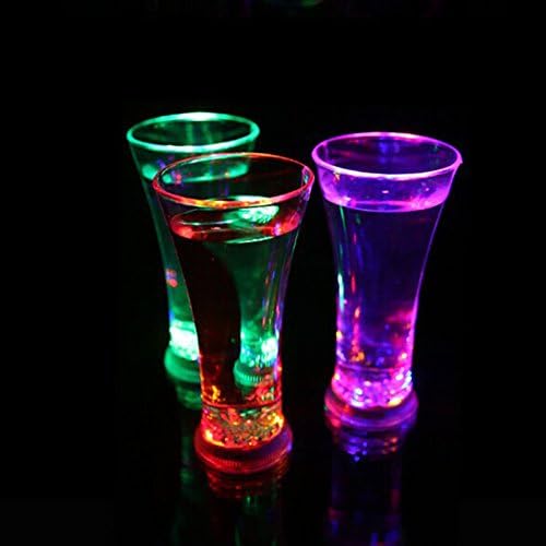 discoGoods 14oz LED Luminous Juice Glass Cup Colorful Light Charged Flashing Light Beer Mug Coke-Cola Drink Cup for Party Club Bar Decorative or as Birthday Wedding Valentine Gift (3)