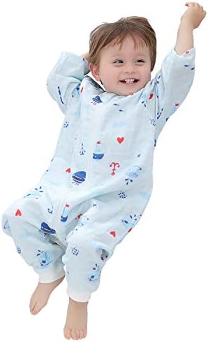 OuYun Baby Early Walker Sleeping Bag with Feet Detachable Sleeve Wearable Blanket Spring&Autumn