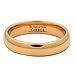 MJ Metals Jewelry Classic Half Dome Gold Plated Rings for Women and Men | Multiple Widths Available | Optional Cubic Zirconia | High Polish Comfort Fit Tungsten Carbide wedding band