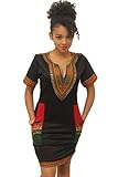Oubaybay Women's Bohemian V Neck Vintage Printed Ethnic Style Summer Shift Dress