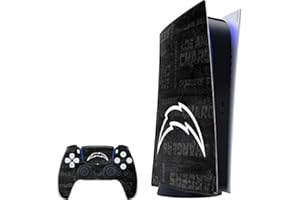 Skinit Decal Gaming Skin Compatible with PS5 Digital Edition Bundle - Officially Licensed NFL Los Angeles Chargers Black & White Design