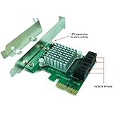 Ableconn PEX-SAT4R 4-Port SATA 6G PCI Express 2.0 Host Adapter - PCIe AHCI SATA III 6Gbps RAID Controller Card Support HyperDuo SSD Tiering (Marvell 88SE9230 Chipset)