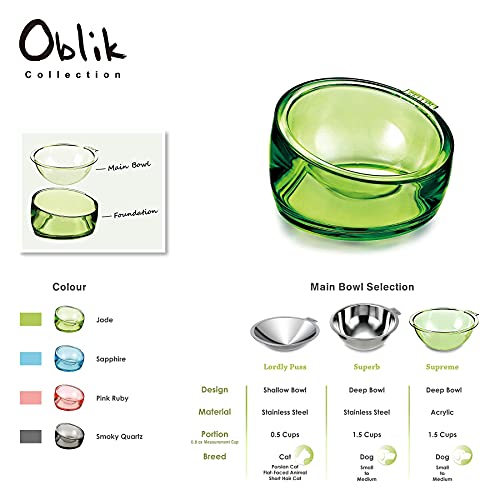 Felli Pet Elevated Dog Bowl Weighty Plastic for Small Medium Pet Slanted Oval Dog Dish Detachable Non Slip Base… - Image 4