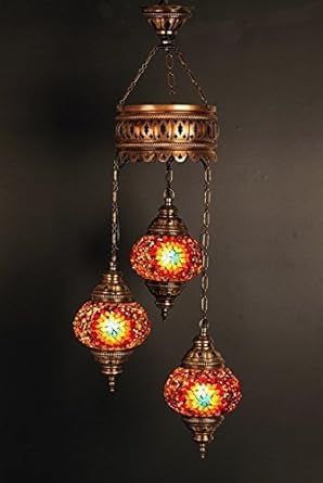 mosaico colgante cristal rojo vidrio