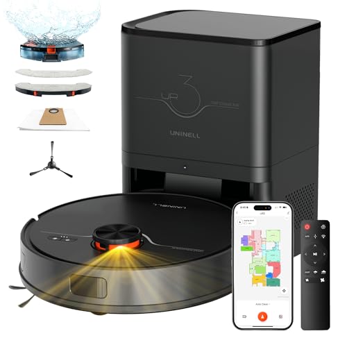 Robot Vacuum and Mop with Self-Emptying Station, 7000Pa Suction for Pet Hair on Carpets, LiDAR Navigation Creates No-Go Zones, Quiet, Works with Alexa, Ideal for Hardwood Floors & Multi-Floor Homes