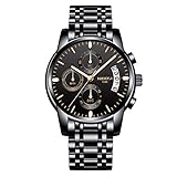 Watch for Men Waterproof Stainless Steel Sport Analog Quartz Watch Gents Fashion Dress Wrist Watch