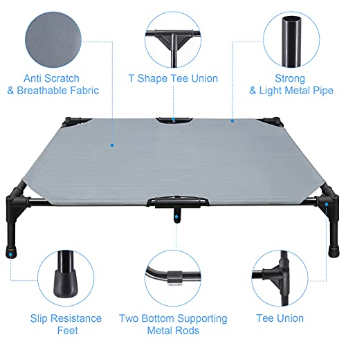 Outdoor Elevated Dog Bed Cooling Raised Pet Bed with NoSlip Feet