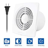 Hon&Guan 6 Inch Home Ventilation Fan Bathroom Garage Exhaust Fan Ceiling and Wall Mount Exhaust Fan for Kitchen/Bathroom, Super Silent, Strong Exhaust (High CFM) 150D