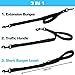 3 in 1 Short Dog Leash - Shock-Absorbing Bungee with Padded Handle - Elastic Attachment for Your Regular Leash, Control Handle, or Traffic Leash – Suitable for Medium and Large Dogs (Black New)
