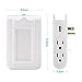 BESWILL USB Wall Outlet with Phone Holder Slot Dusk to Dawn LED Sensor Night Light, 4 Outlets Dual USB Charging Ports