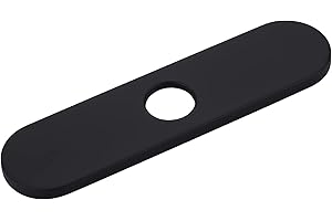iVIGA 10" Sink Faucet Hole Cover Deck Plate (Arc Edge) for Kitchen & Bathroom Vanity Sink, Faucet Black Escutcheon Plate Stainless Steel Outside Faucet Cover Cap for 1 or 3 Hole Mixer Tap