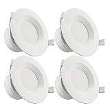 TORCHSTAR 4-Pack 4 Inch LED Recessed Downlight with Junction Box, 7W (60W Eqv.) Dimmable LED Ceiling Light Fixture, IC-Rated & Air Tight, Wet Location, 2700K Soft White, UL-Listed, 5 Years Warranty