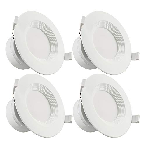 TORCHSTAR 4-Pack 4 Inch LED Recessed Downlight with Junction Box, 7W (60W Eqv.) Dimmable LED Ceiling Light Fixture, IC-Rated & Air Tight, Wet Location, 2700K Soft White, UL-Listed, 5 Years Warranty