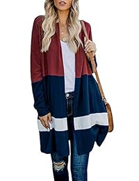 Haloumoning - Sudadera de invierno para mujer, cuello redondo, largo, con diseño de cardiganes