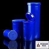 Premium Vials - 315 pcs, 13 Dram Blue Pop Top Containers Full Cases, Best Medical Marijuana Container Pop Top Bottles Pop Top Vial. (13 Dram, Blue)