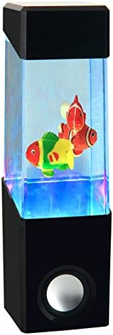 HOPESOOKY Wireless Bluetooth Colorful LED Night Light Fish Dancing Water Speakers for iPhone iPad Cellphone PC All 3.5mm Audio Player Black