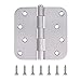 Stylever 18 Pack, Residential and Commercial Door Hinges 4 Inch Satin Nickel Finish Reversible Hinges, 5/8