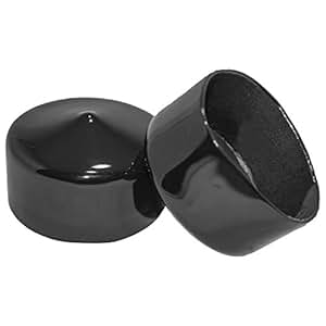 8 Pack 2 Inch Round Black Vinyl End Cap Flexible Pipe