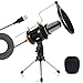 TONOR Plug-Play USB Condenser Microphone with Stand Pop Filter, Recording Podcasting Chatting Mic for PC Laptop Computer Studio in Windows/Mac