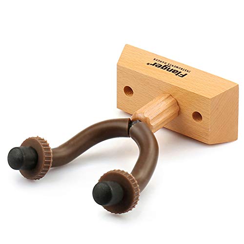 Leoie Flanger Wooden Base Guitar Hanger Wall Mount Hooks Stand Holder Musical Instrument Accessory