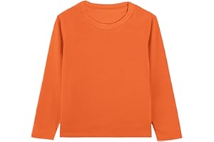 NODARSHES Toddler Boys Long Sleeve T-Shirts Cotton Crewneck Tees Soft Basic Solid Color Layering Warm T-Shirt Top, Tagless Neckline