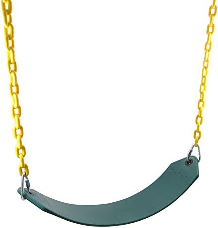 Jungle George Swings JGS Heavy Duty Kids Swing Seat with Upgraded Chain, Replacement for Children Indoor Outdoor Wooden Playground Swing Set (Green)
