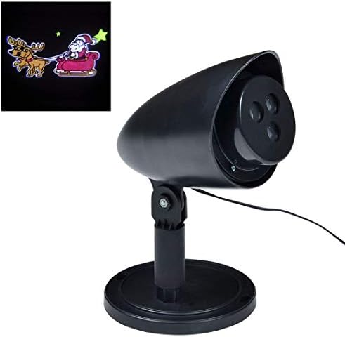 Mr Crimbo LED Santa & Reindeer Sleigh Christmas Projector Light Set Spotlight Display Animated Moving Xmas Home House…