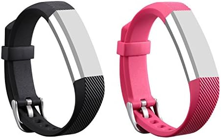 Fitbit Alta Band, BeneStellar Silicone Replacement Band for Fitbit Alta HR and Alta Band With Metal Clasp (Black&amp;Red/#A, Small 5.5" - 6.7" wrist)