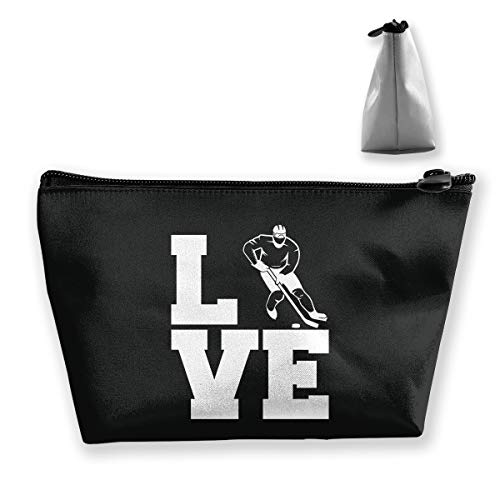 Create Magic - Love Ice Hockey Small Carrying Storage Pouch Case Bags Waterproof Multi-Purpose Storage Tote Tools Canvas Bag Cosmetic Makeup Bags Zipper