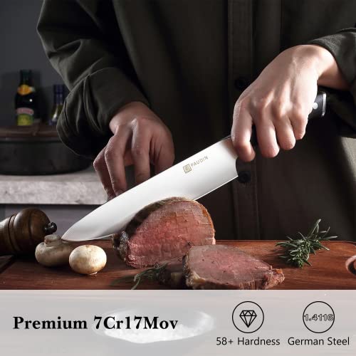 PAUDIN Kitchen Knife Set 3 Piece, Chef Knife Set Professional, 7Cr17Mov