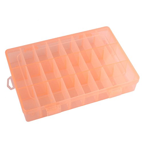 Fan-Ling 1pcs Adjustable 24 Compartment Plastic Storage Box,Jewelry Earring Case Organizer,Jewelry Beads Pills Nail Art Tips Storage Box,Plastic Storage Containers Holder, Portable&Durable (A) - Thumbnail 4