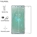 For Sony Xperia XZ2 Compact H8324 Case with Screen Protector - Full Coverage Soft Slim Protective Leather Case with [2 PACK] Free Bubble Clear 9H Hardness Tempered Glass Protector for Sony XZ2 Compact