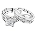 Princess Cut Diamond Engagement Ring and Wedding Band Set 1/2 Carat (ctw) in 10K White Gold (white-gold, 6)