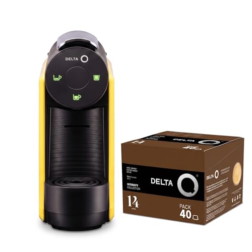 - Pack Cafetera con Cápsulas - Mini Qool Amarilla - Para Cafés, Té y Bebidas Calientes - Sencilla y Práctica - Diseño Elegante - Incluye Pack XL Epiq 40 Cápsulas