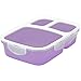 Leakproof, 3 Compartment, Bento Lunch Box, Airtight Food Storage Container (1 Pc) - Purple