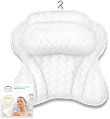 Luxury Bath Pillow With 6 Strong Suction Cups For Tub Extra Large