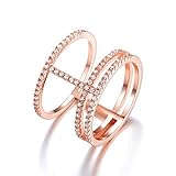 Redbarry Tri-circles Wheel Micro Cubic Zirconia Mid Finger Rings 13mm