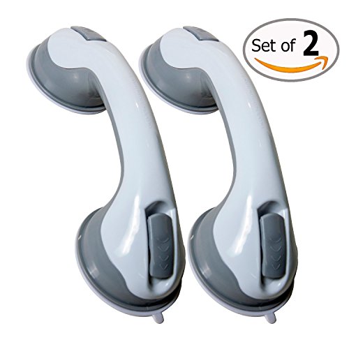 Shower handle bar offers safe grip with strong hold suction cup f…