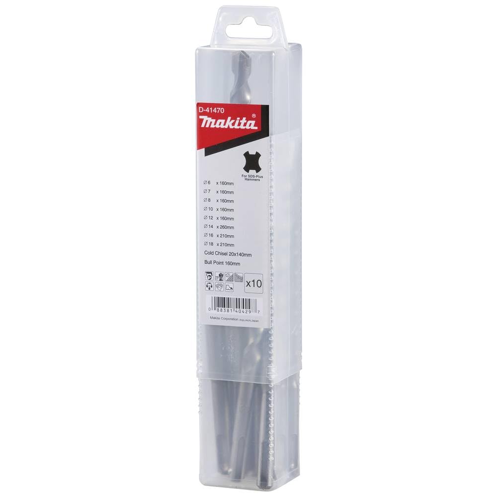Makita SDS + Drill/Chisel Set – 10 Pieces of 41470
