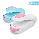 Mini Heat Sealer Mini Sealing Machine for Plastic Bags Portable for Food Saver Assorted color Blue and White, 2 Pack