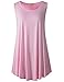 LARACE Women Solid Sleeveless Tunic For Leggings Swing Flare Tank Tops (2X, Pink)