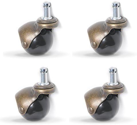 Anyke 2"(50mm) Antique Glod Ball Swivel Casters with 360 Degree Stem 0.33x0.66-inch for Office Furniture(Pack of 4)