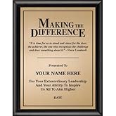 Crown Awards Making The Difference Motivational Plaque, 7x9 Custom Engraved Recognition Award