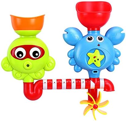Little rock Water Spray Waterfall Station Suction Cup Interactive Kids Bath Toy Random Color